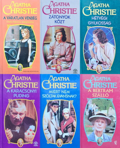 Agatha Christie - 6 db Agatha Christie krimi: Mirt nem szltak Evansnak? + A karcsonyi puding + A vratlan vendg + Htvgi gyilkossg + A Bertram Szll +  Ztonyok kzt