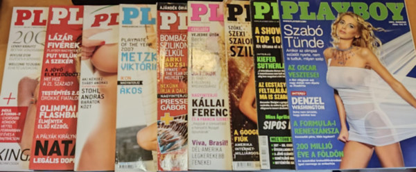 Playboy Press - 9 db Playboy magazin (szrvnyszmok, sorszmok a termklapon, sajt fot)