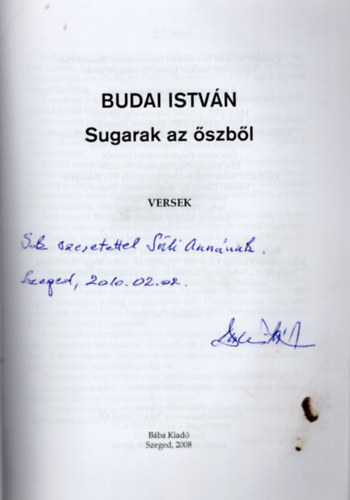 Budai Istv�n - Sugarak az �szb�l- versek-dedik�lt