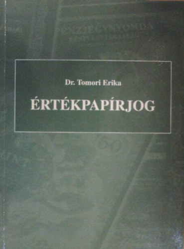 Tomori Erika dr - Értékpapírjog