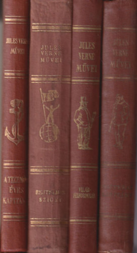 Jules Verne - 4 db Jules Verne reg�ny: Hatteras kapit�ny + Vil�gfelfordul�s - A francia z�szl� + Rejtelmes sziget + A tizen�t�ves kapit�ny