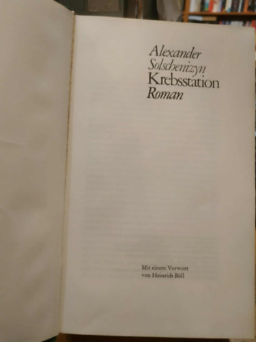 Alexander Solschenizyn - Krebsstation - R�koszt�ly (I.-II.)