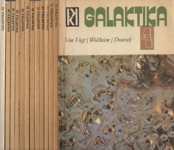 Kuczka Pter  (szerk.) - Galaktika szrvnyszmok (13 db): 4. (1973), 12-14. (1975), 18. (1976), 21-22. (1976), 24-26. (1977), 28. (1977), 29. (1978), 32. (1978)