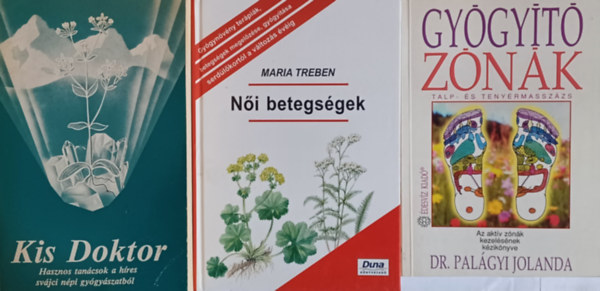 Maria Treben, Dr. Palgyi Jolanda A. Vogel - Termszetgygysz knyvcsomag: Kis Doktor - Hasznos tancsok a hres svjci npi gygyszatbl +  Ni betegsgek +  Gygyt znk - Talp- s tenyrmasszzs (3 m)