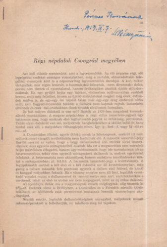 dr. Péczely Attila - Régi népdalok Csongrád megyében (dedikált)