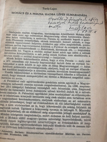 Tardy Lajos - Mohcs s a Perzsa hadba lps elmaradsa