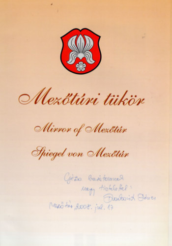 Dr. Draskovit D�nes - Mez�t�ri  t�k�r- dedik�lt