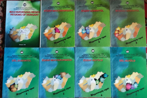 Magyarorsz�g r�gi�i I-VIII. (�ttekint� k�tet, K�z�p-Magyarorsz�g, K�z�p-Dun�nt�l, Nyugat-Dun�nt�l, D�l-Dun�nt�l, �szak-Magyarorsz�g, �szak-Alf�ld, D�l-ALf�ld)