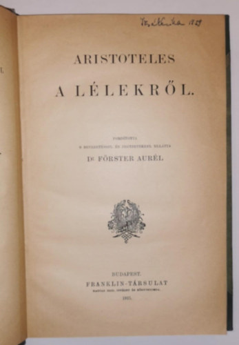 Aristoteles - Aristoteles a l�lekr�l