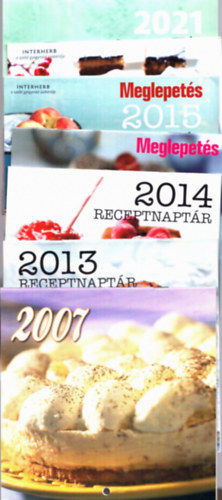 7 db Meglepets Receptnaptr: 2007, 2012, 2013, 2014, 2015, 2016, 2021