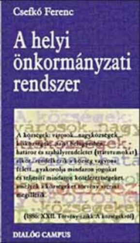 Csefk Ferenc - A helyi nkormnyzati rendszer