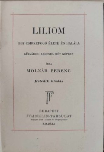 Molnr Ferenc - Liliom