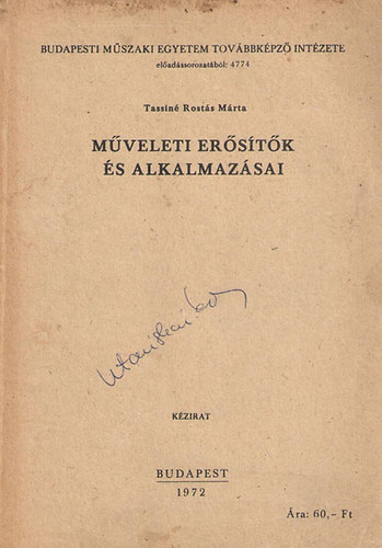 Tassin� Rost�s M�rta - M�veleti er�s�t�k �s alkalmaz�sai