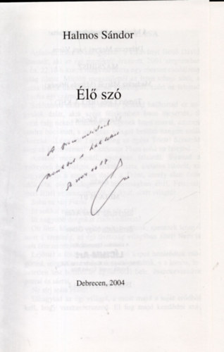 Halmos Sándor - Élő szó 1-2. (dedikált)
