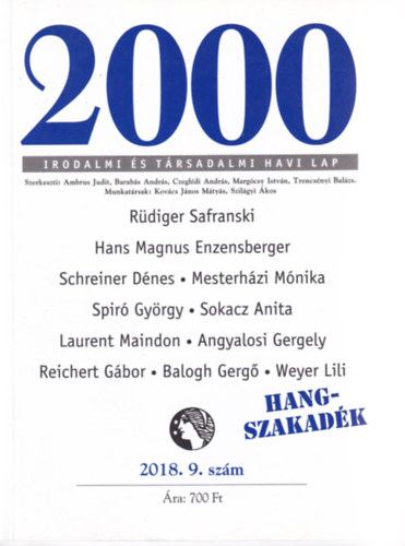 2000 Irodalmi �s T�rsadalmi Havi Lap - 2018. 9. sz�m