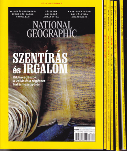 6 db National Geographic - magyar nyelv�ek (sz�rv�nysz�mok. �ssz.: 6 db): 2017.okt�ber + 2018.m�rcius + 2018.j�l-aug. + 2018. okt.-nov-dec.