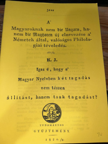 Tudományos Gyűtemény 1820 / III.