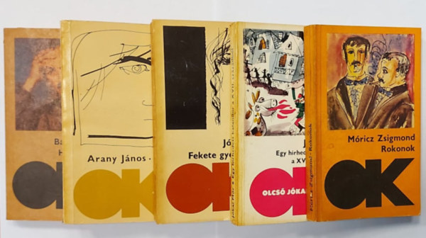 Arany János, Jókai Mór, Móricz Zsigmond Babits Mihály - 5 db Olcsó Könyvtár kötet: Húsvét előtt, Toldi, Fekete gyémántok, Egy hírhedett kalandor a XVII. századból, Rokonok