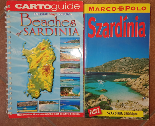 2 turisztikai kiadvány Szardíniáról: Beaches of Sardinia, Marco Polo - Szardínia