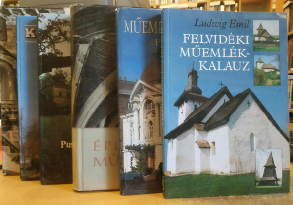 Ludwig Emil, Ézsiás Anikó-Szakály István, Deschmann Alajos, Feuer István, Dobos Lajos Gerő László - 6 db Építészeti műemlékek + Felvidéki műemlékkalauz + Pusztuló műemlékeink nyomában + Kárpátalja műemlékei + Műemlékvédelem festéssel + Magyar műemlékek