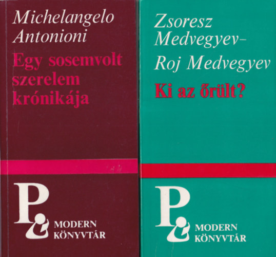Aharon Appelfeld, Michelangelo Antonioni, Zsoresz and  Roj Medvegyev Gllos Orsolya - 4 db Modern Knyvtr sorozat ktete: Ki az rlt? + Egy sosemvolt szerelem krnikja + Badenheim, 1939 - Cili + A hdt - Mai szlovn drmk