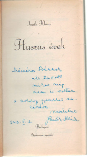 Imrik Kl�ra - Huszas �vek- vers- dedik�lt