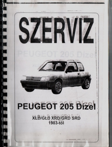 Szabó Csaba - Szerviz - Peugeot 205 Dízel XLD / GLD XRD / GRD SRD 1983-tól