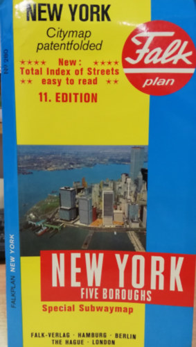 City of New York: Five boroughs, Manhattan, Bronx, Brooklyn, Queens, Staten Island (Falk Plan)