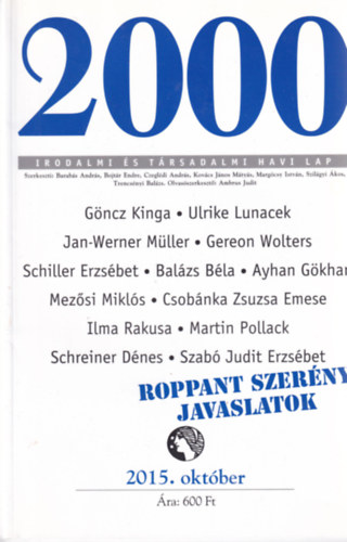 2000 Irodalmi és Társadalmi Havi Lap - 2015. október