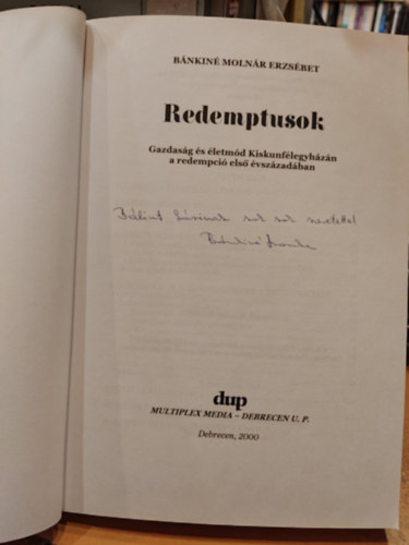 Bnkin Molnr Erzsbet - Redemptusok - Gazdasg s letmd Kiskunflegyhzn a redempci els vszzadban