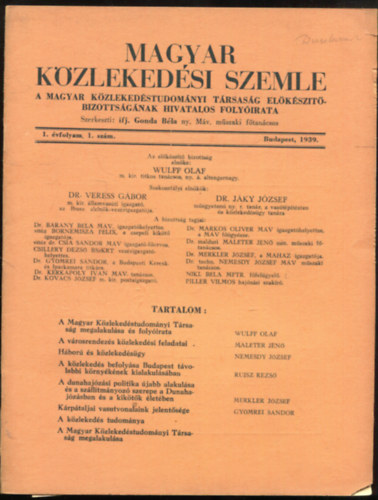 ifj. Gonda B�la - Magyar K�zleked�si szemle I. �vfolyam 1. sz�m