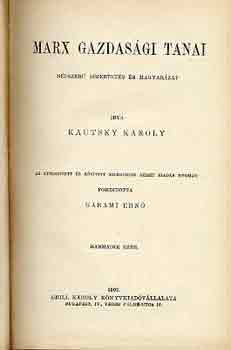 Kautsky Kroly - Marx gazdasgi tanai