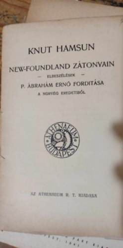 Knut Hamsun - New-Foundland ztonyain