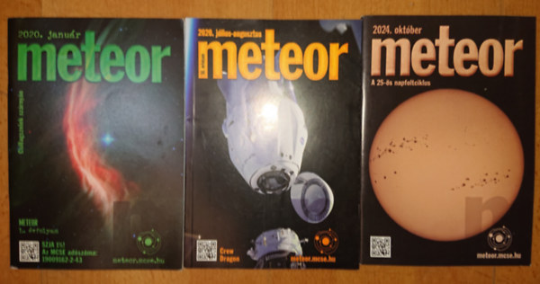 3 szám a Meteor magazinból: 2020. január, 2020. július-augusztus, 2024. október