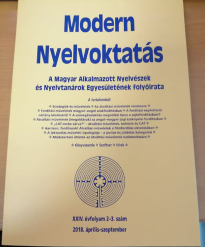 Modern nyelvoktats - A Magyar Alkalmazott Nyelvszek s Nyelvtanrok Egyesletsnek folyirata - 2018. prilis-szeptember