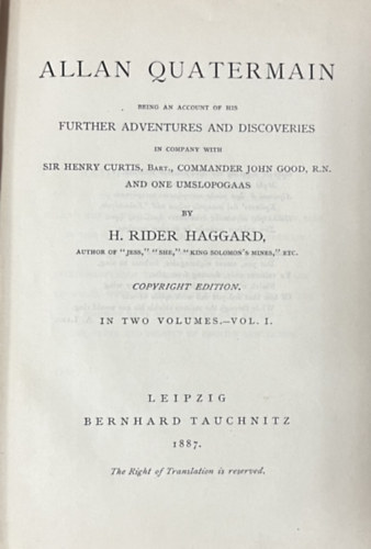 Rider H. Sir Haggard - Allan Quatermain