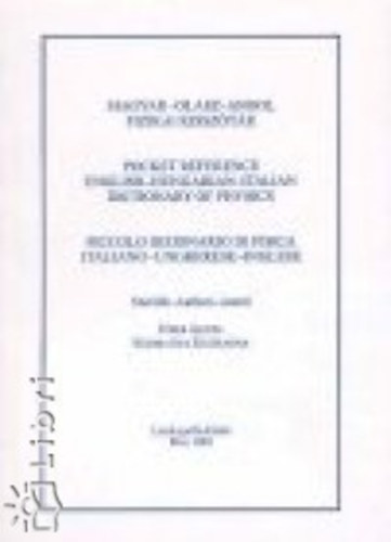 F�ris �gota-Kozma Ida Zsuzsanna - Magyar-Olasz-Angol fizikai kissz�t�r