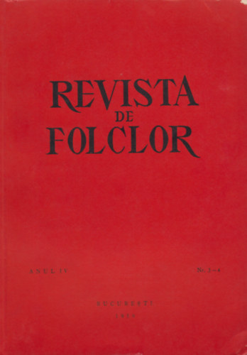 Revista de Folclor Anul IV Nr. 3-4