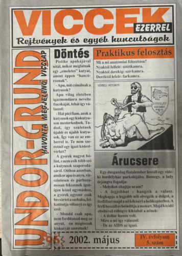 Undor-Grund - 2000. május (VI. évf. 5. szám)