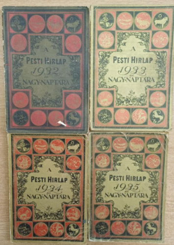 Légrády Testvérek - 4 db A Pesti Hírlap nagy naptára évkönyv: 1932, 1933, 1934, 1935.