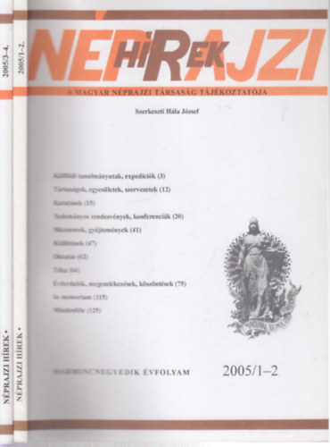Hla Jzsef  (szerk.) - Nprajzi hrek 2005/1-4. (teljes vfolyam, 2 ktetben)