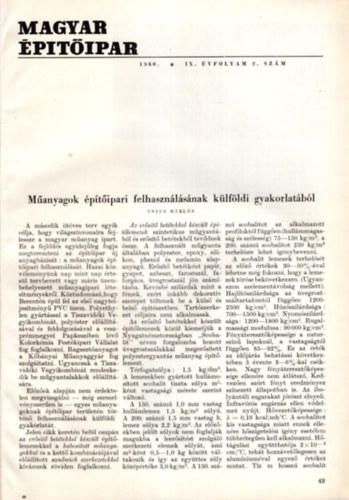 Lux Lszl  (szerk.) - Magyar ptipar 1960/2-9., 1961/4-12.