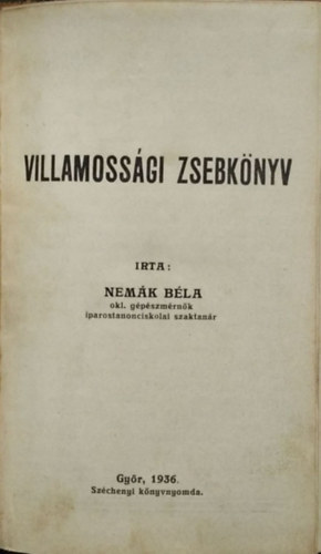 Nemk Bla - Villamossgi zsebknyv
