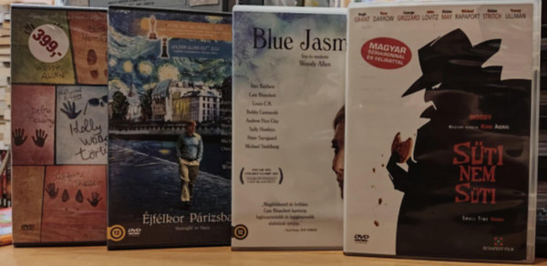 Woody Allen - 4 db Woody Allen film: Blue Jasmine + Éjfélkor Párizsban + Holly Woody történet + Süti, nem süti (4 DVD)