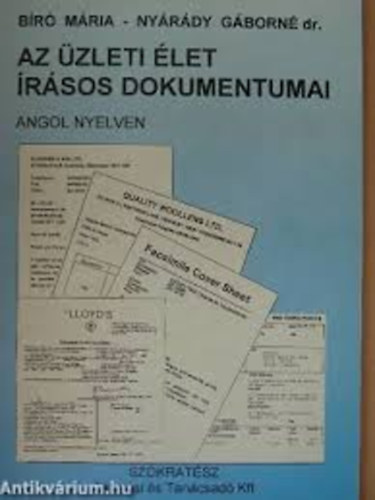 B�r� M�ria; Ny�r�di G�born� - Az �zleti �let �r�sos dokumentumai angol nyelven