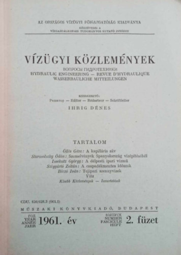 Ihrig Dnes  (szek.) - Vzgyi Kzlemnyek 1961/2.