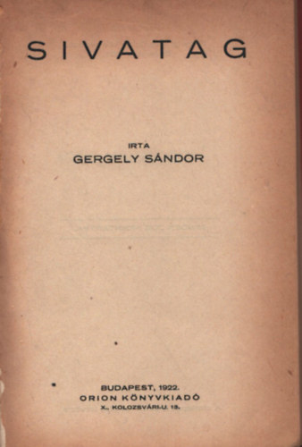 Gergely Sndor - Sivatag