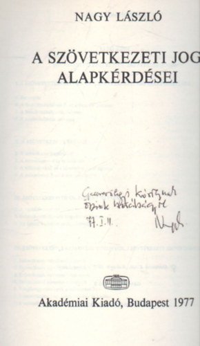 Nagy László - A szövetkezeti jog alapkérdései