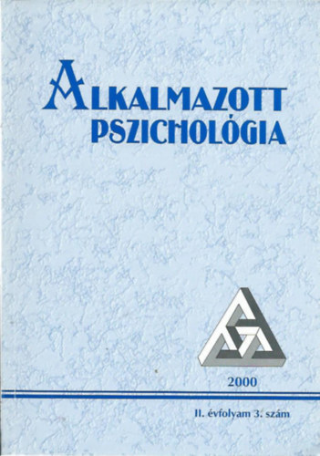 Alkalmazott Pszicholgia (Folyirat) 2000 II. vfolyam 3. szm