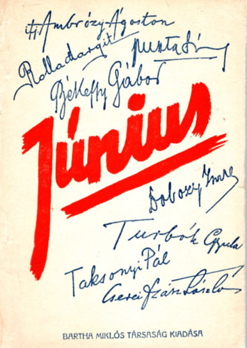 Dobozy Imre, Taksonyi Pál ifj. Ambrózy Ágoston - Június -Versek ( Számozott )